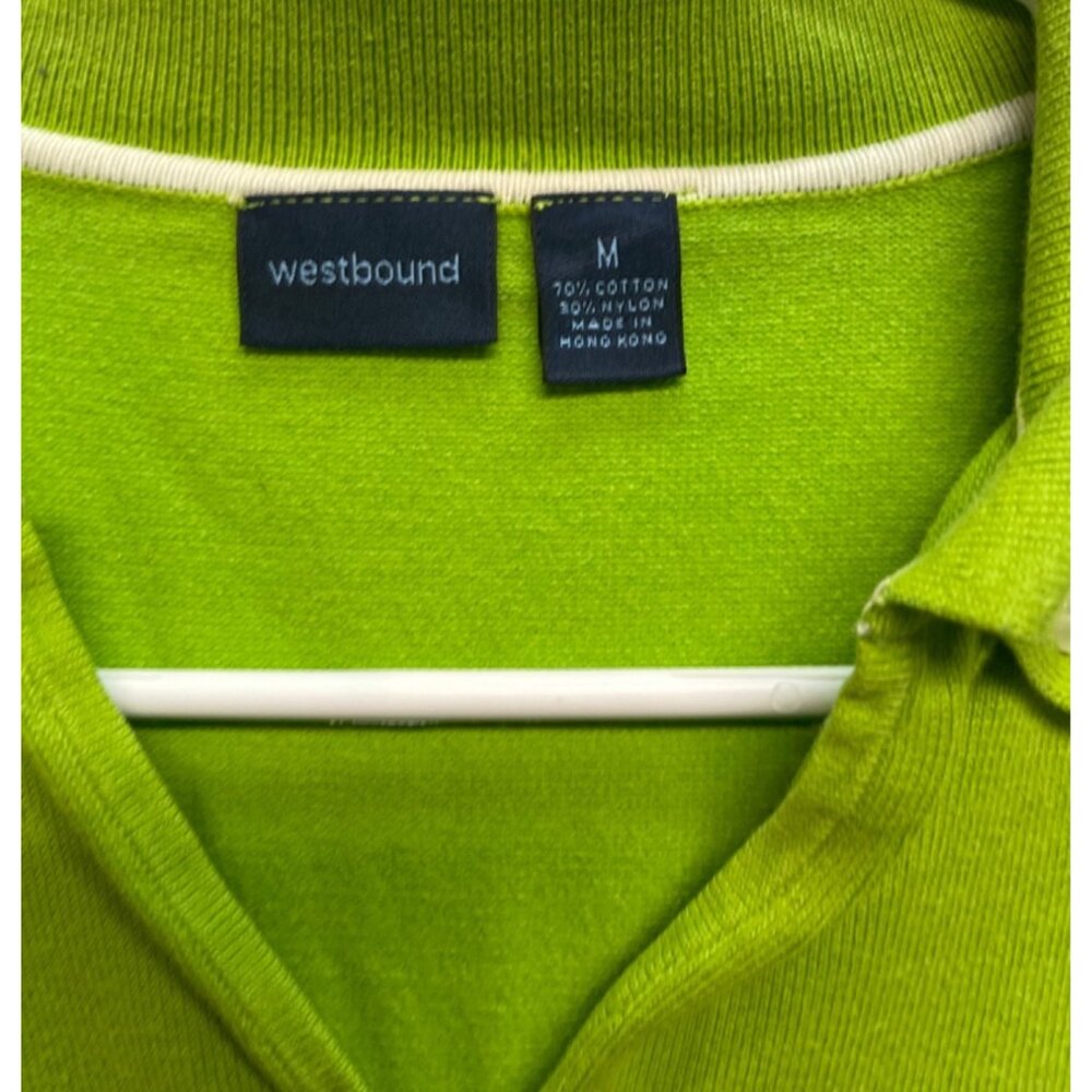 Westbound Open V Neck Quarter Sleeve Polo Style Top Shirt Women's Medium - Picture 3 of 9
